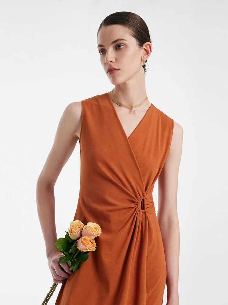 Asymmetrical Ruched Gathered Waist Vest Dress sold by Goelia product image thumbnail 5