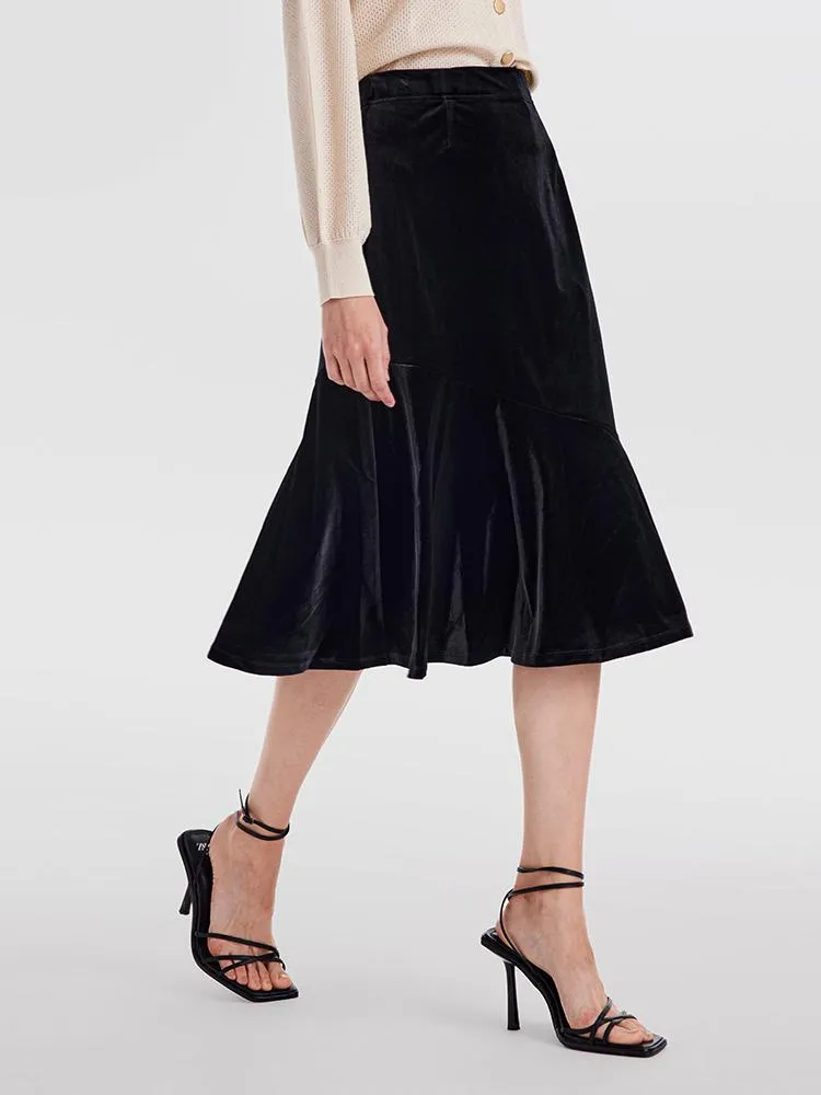 Black Velvet Mermaid Skirt sold by Goelia product image thumbnail 2