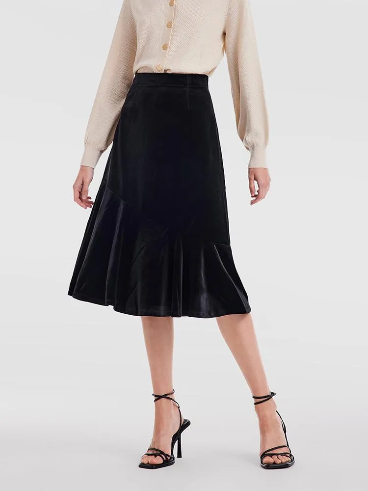 Black Velvet Mermaid Skirt sold by Goelia product image thumbnail 3