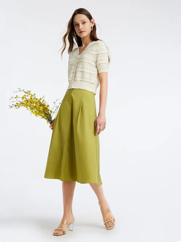 Tencel Woolen Knit Top And Half Women Skirt Two-Piece Set sold by Goelia