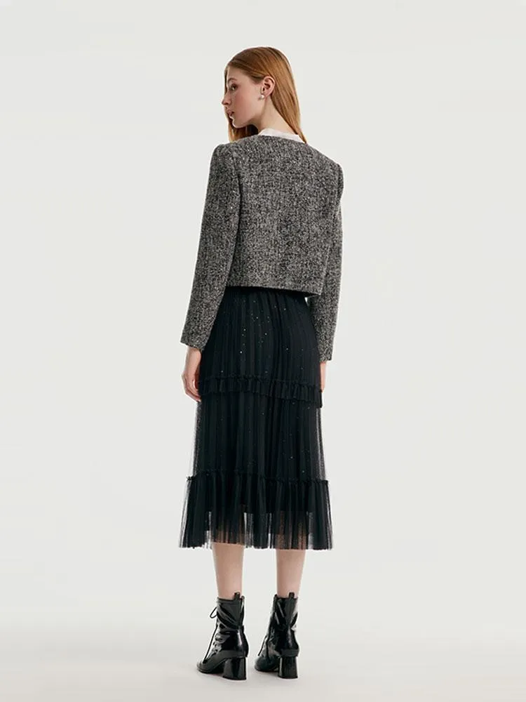 Classic Tweed Cropped Women Jacket sold by Goelia product image thumbnail 5