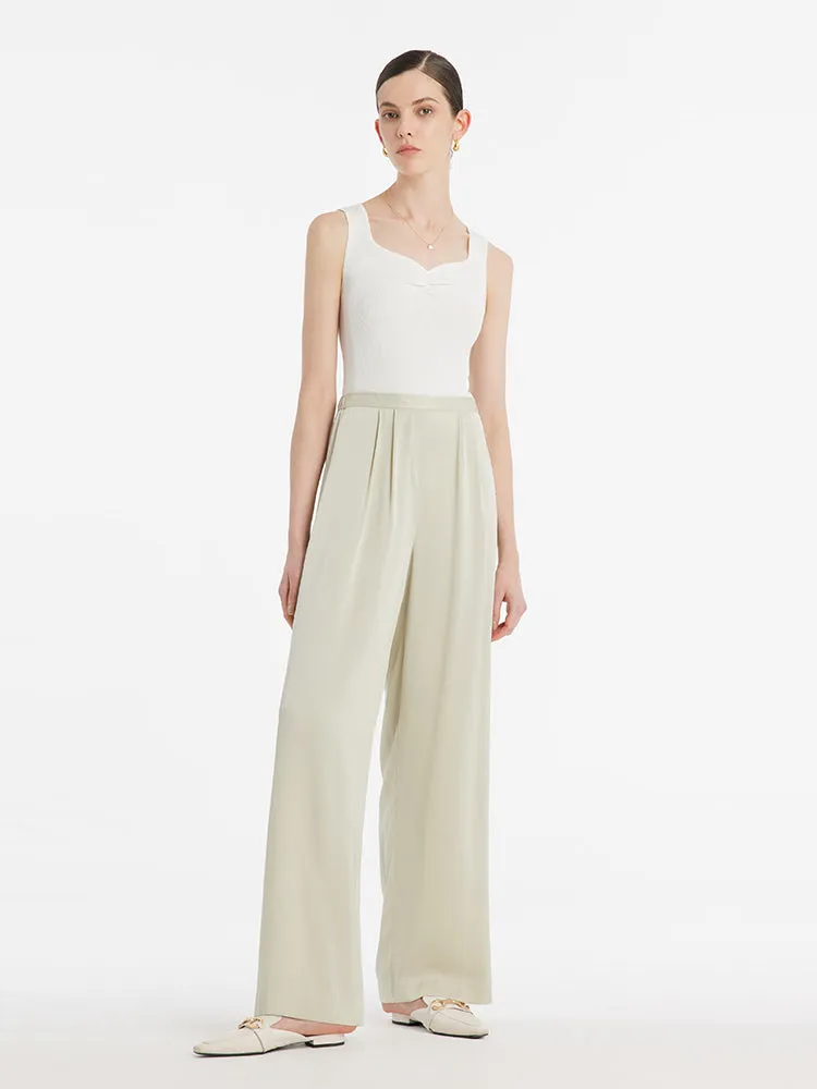 22 Momme Mulberry Silk Straight Women Pants With Elastic Waistband And Sleep Mask sold by Goelia product image thumbnail 2