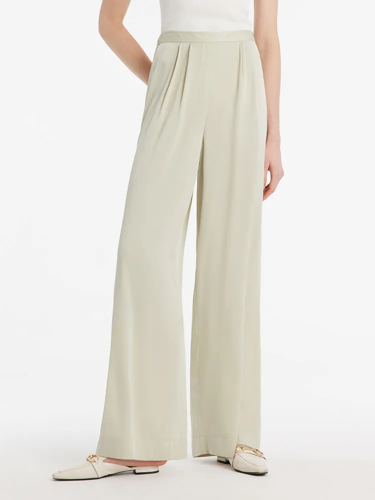 22 Momme Mulberry Silk Straight Women Pants With Elastic Waistband And Sleep Mask sold by Goelia