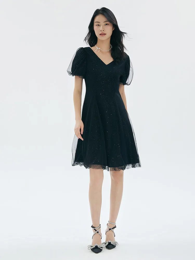 Sequined Fitted A-Line Midi Dress sold by Goelia product image thumbnail 4