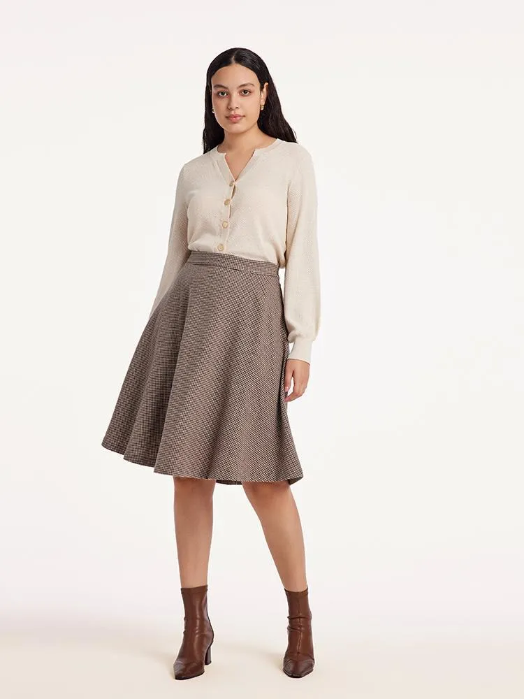 Houndstooth Washable Woolen A-Line Skirt sold by Goelia product image thumbnail 4
