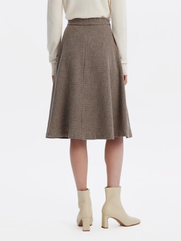 Houndstooth Washable Woolen A-Line Skirt sold by Goelia product image thumbnail 3