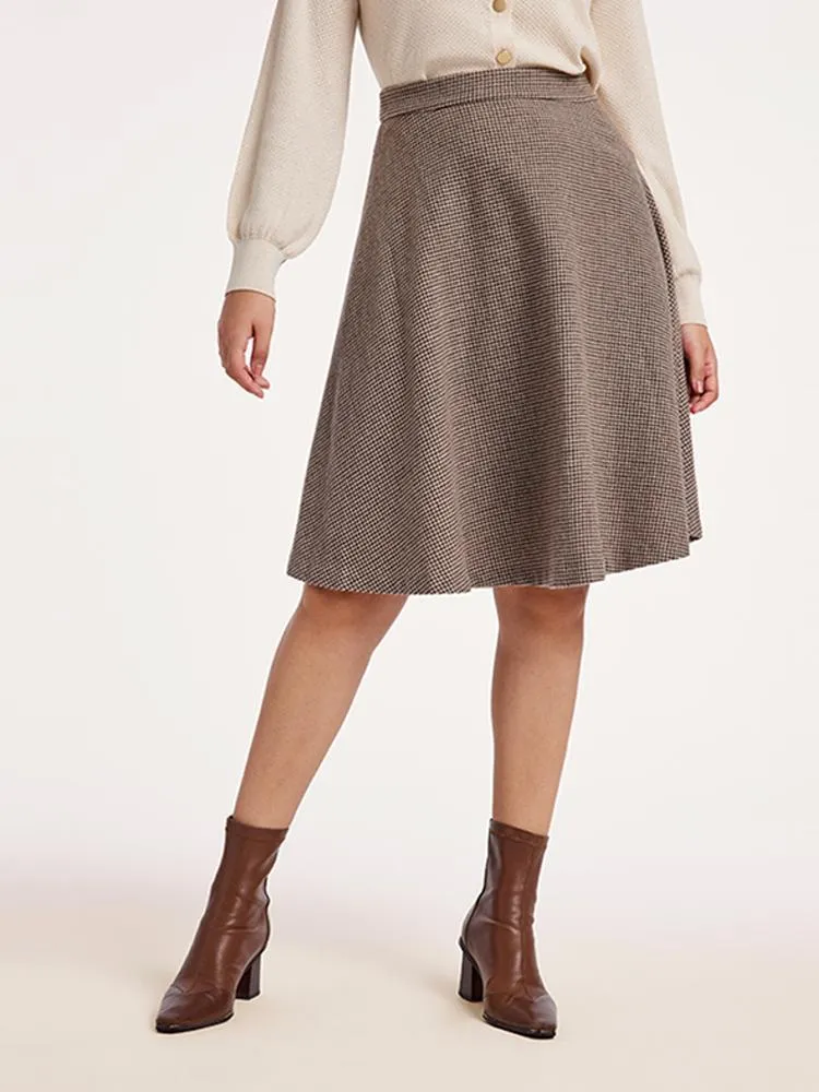 Houndstooth Washable Woolen A-Line Skirt sold by Goelia product image thumbnail 5