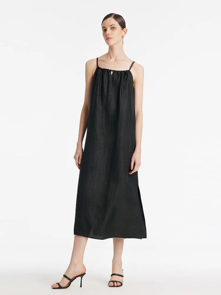 18 Momme Xiang Yun Silk Women Spaghetti Strap Maxi Dress With 3D Rose Belt sold by Goelia product image thumbnail 3