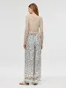 19 Momme Mulberry Silk Seamless Print Women Pants With Scrunchie sold by Goelia