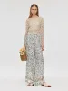 19 Momme Mulberry Silk Seamless Print Women Pants With Scrunchie sold by Goelia