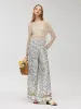 19 Momme Mulberry Silk Seamless Print Women Pants With Scrunchie sold by Goelia