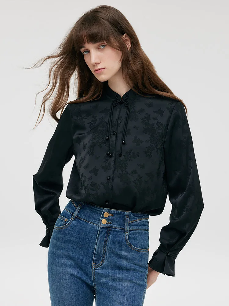 Jacquard Mandarin Collared Women Shirt sold by Goelia product image thumbnail 2