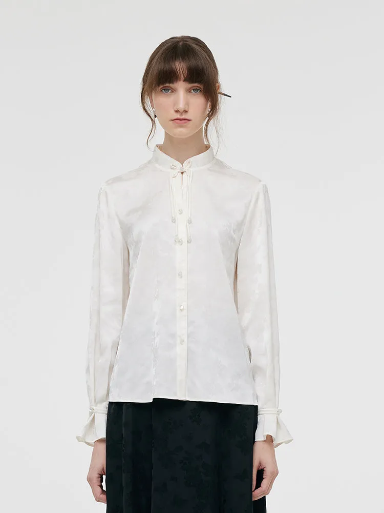 Jacquard Mandarin Collared Women Shirt sold by Goelia product image thumbnail 5