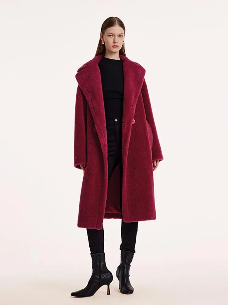 Teddy Lamb Wool Lapel Oversized Coat sold by Goelia product image thumbnail 2