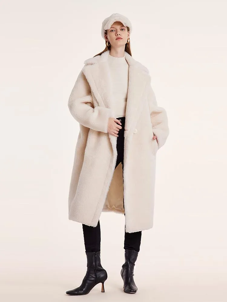 Teddy Lamb Wool Lapel Oversized Coat sold by Goelia product image thumbnail 3