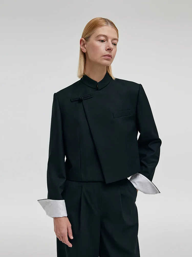 Worsted Wool New Chinese-Style Women Crop Jacket sold by Goelia product image thumbnail 5