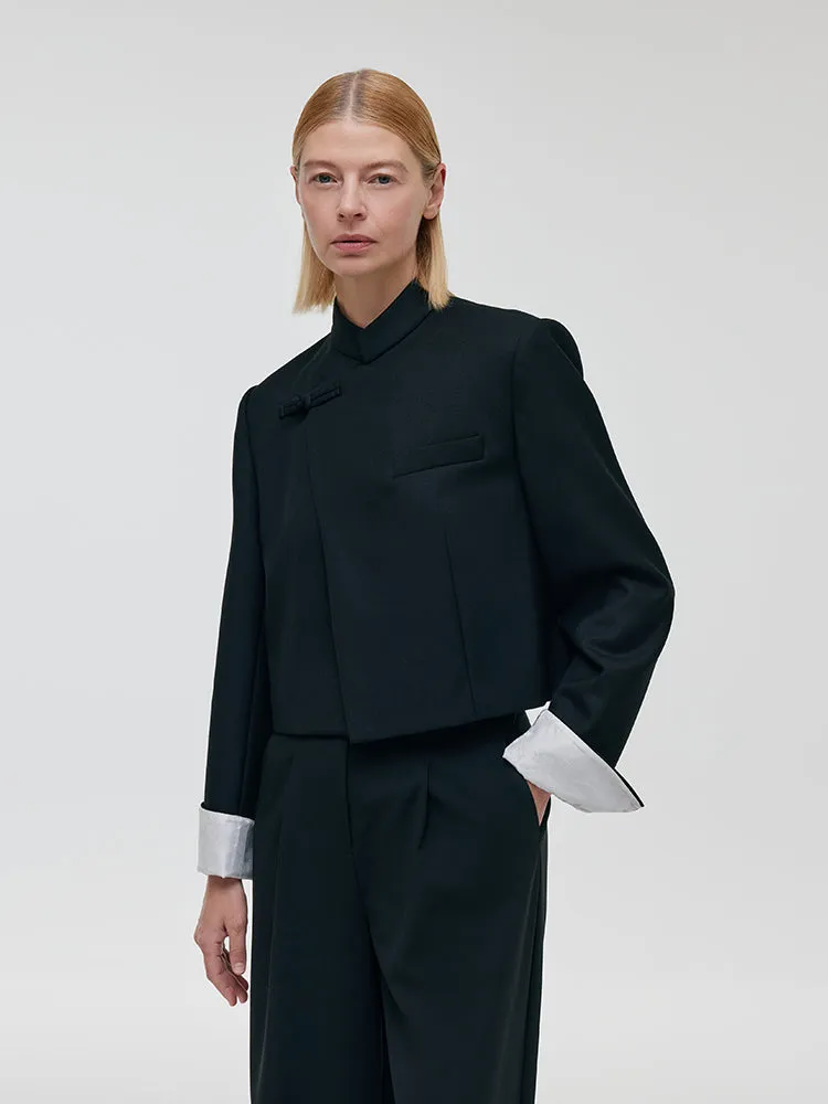 Worsted Wool New Chinese-Style Women Crop Jacket sold by Goelia product image thumbnail 4