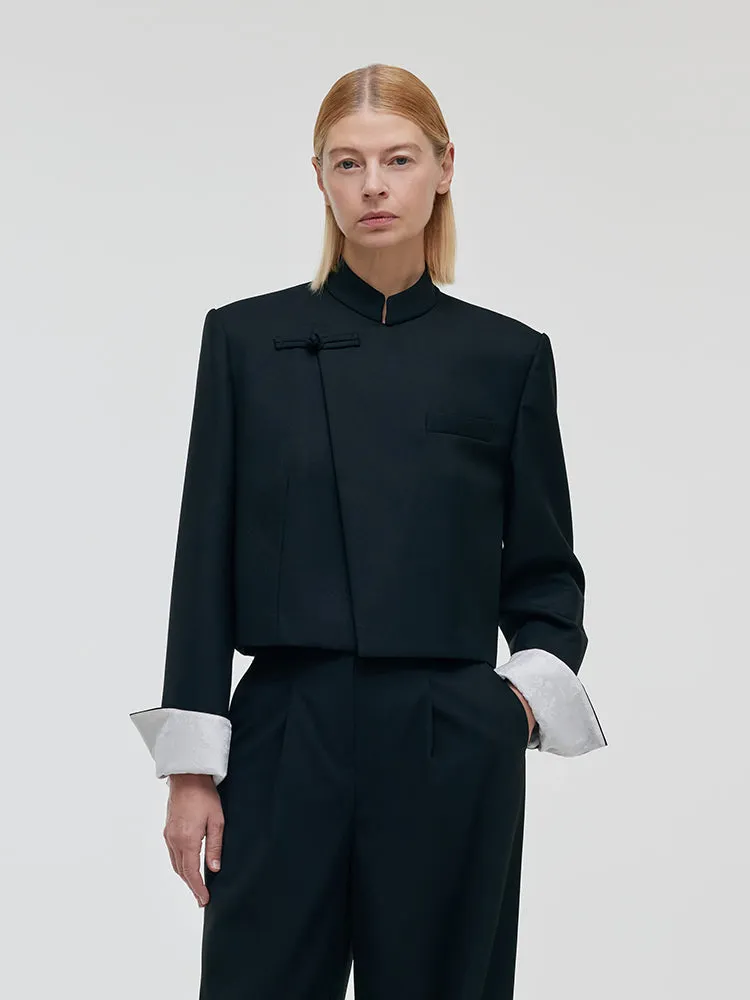 Worsted Wool New Chinese-Style Women Crop Jacket sold by Goelia product image thumbnail 2