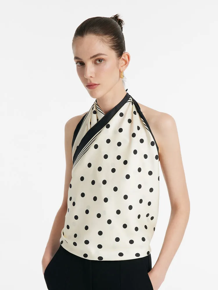 Polka Dots Printed 90 Square Pure Silk Scarf sold by Goelia product image thumbnail 2