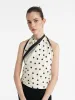 Polka Dots Printed 90 Square Pure Silk Scarf sold by Goelia