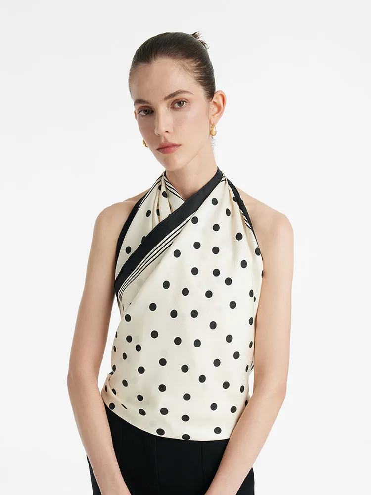 Polka Dots Printed 90 Square Pure Silk Scarf sold by Goelia product image thumbnail 3