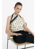 Polka Dots Printed 90 Square Pure Silk Scarf sold by Goelia