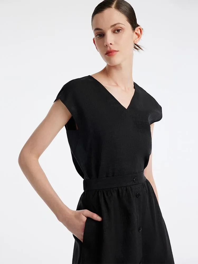 18 Momme Xiang Yun Silk V-Neck Women Tank Top sold by Goelia product image thumbnail 3