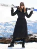Hooded Gathered Waist Long Goose Down Garment With Belt sold by Goelia
