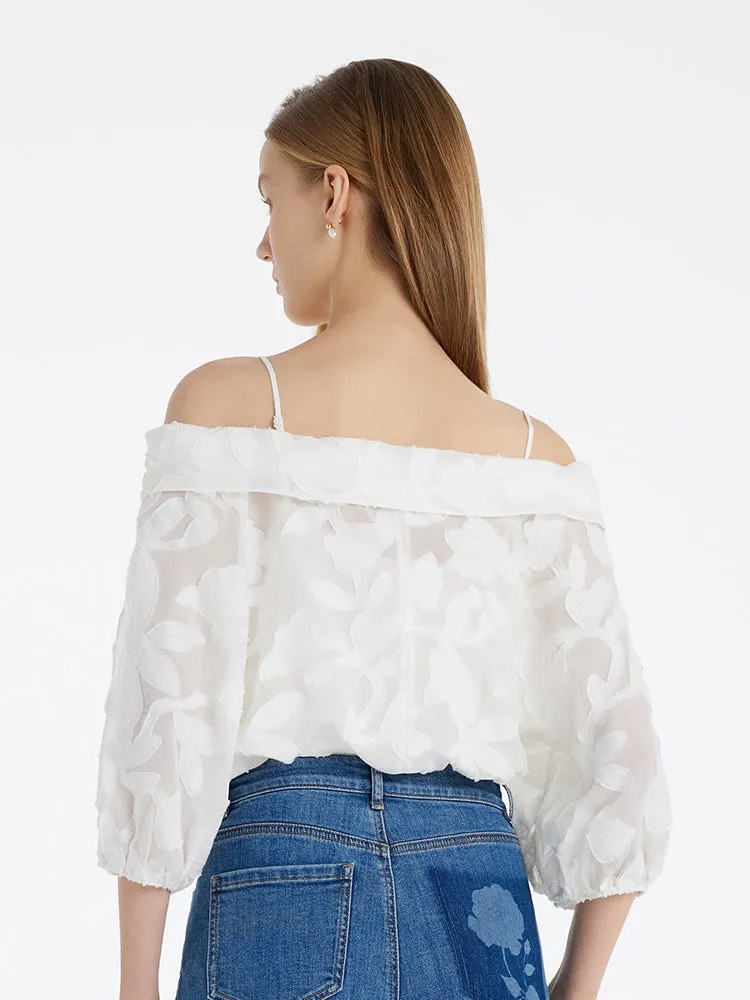 8.5 Momme Mulberry Silk Off Shoulder Women Blouse sold by Goelia product image thumbnail 4