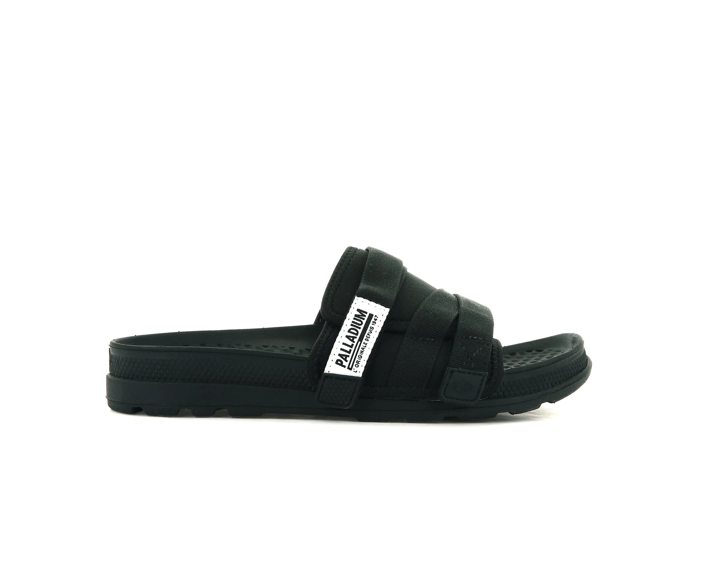 76696-008-M | SOLEA SLIDE | BLACK/BLACK sold by Palladium Boots