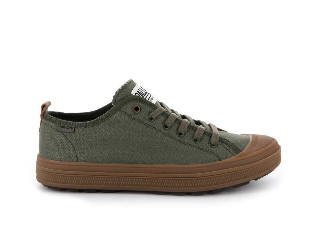 05768-332-M | S_U_B LOW CANVAS | OLIVE NIGHT/MID GUM sold by Palladium Boots