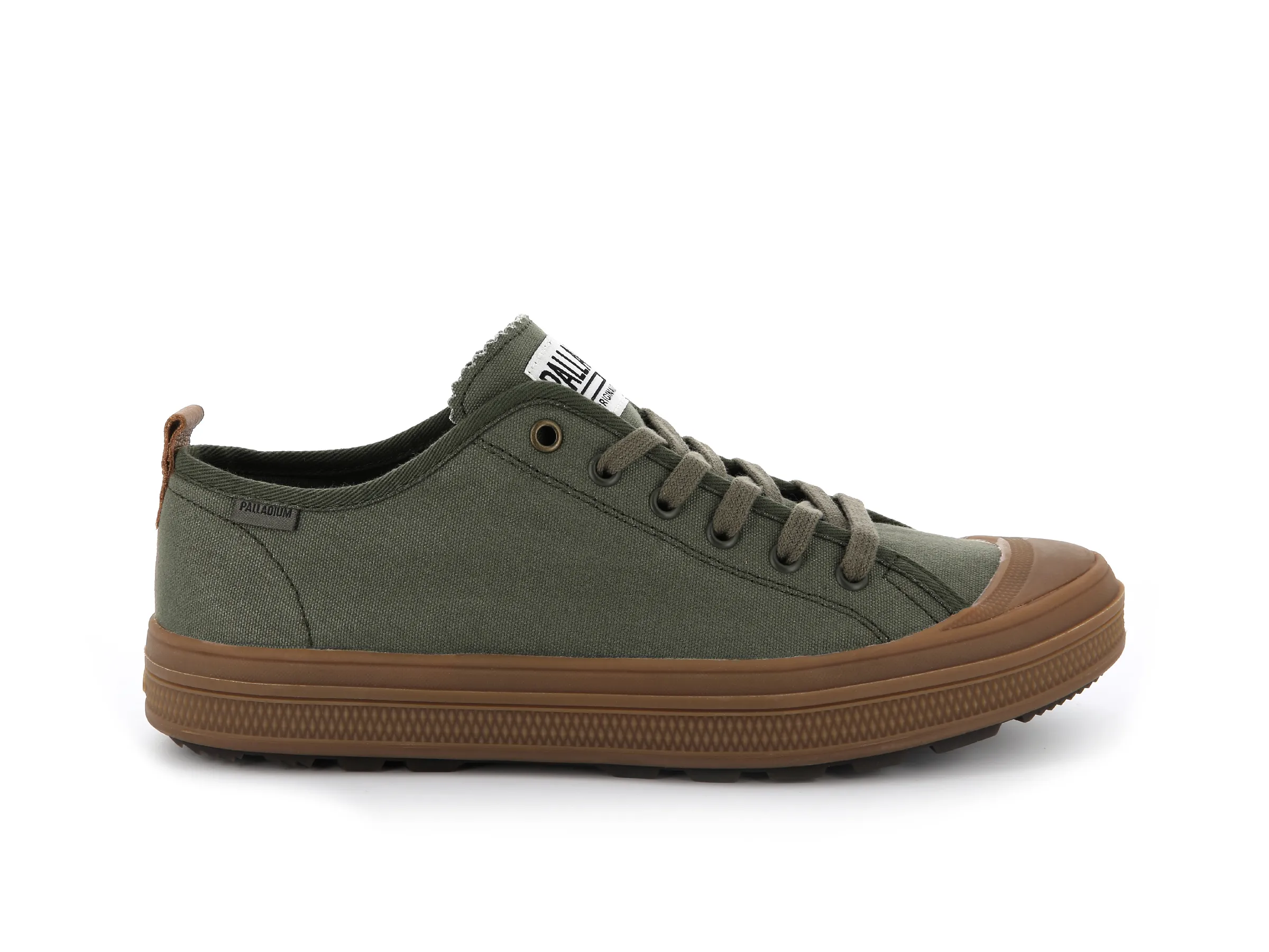 05768-332-M | S_U_B LOW CANVAS | OLIVE NIGHT/MID GUM sold by Palladium Boots