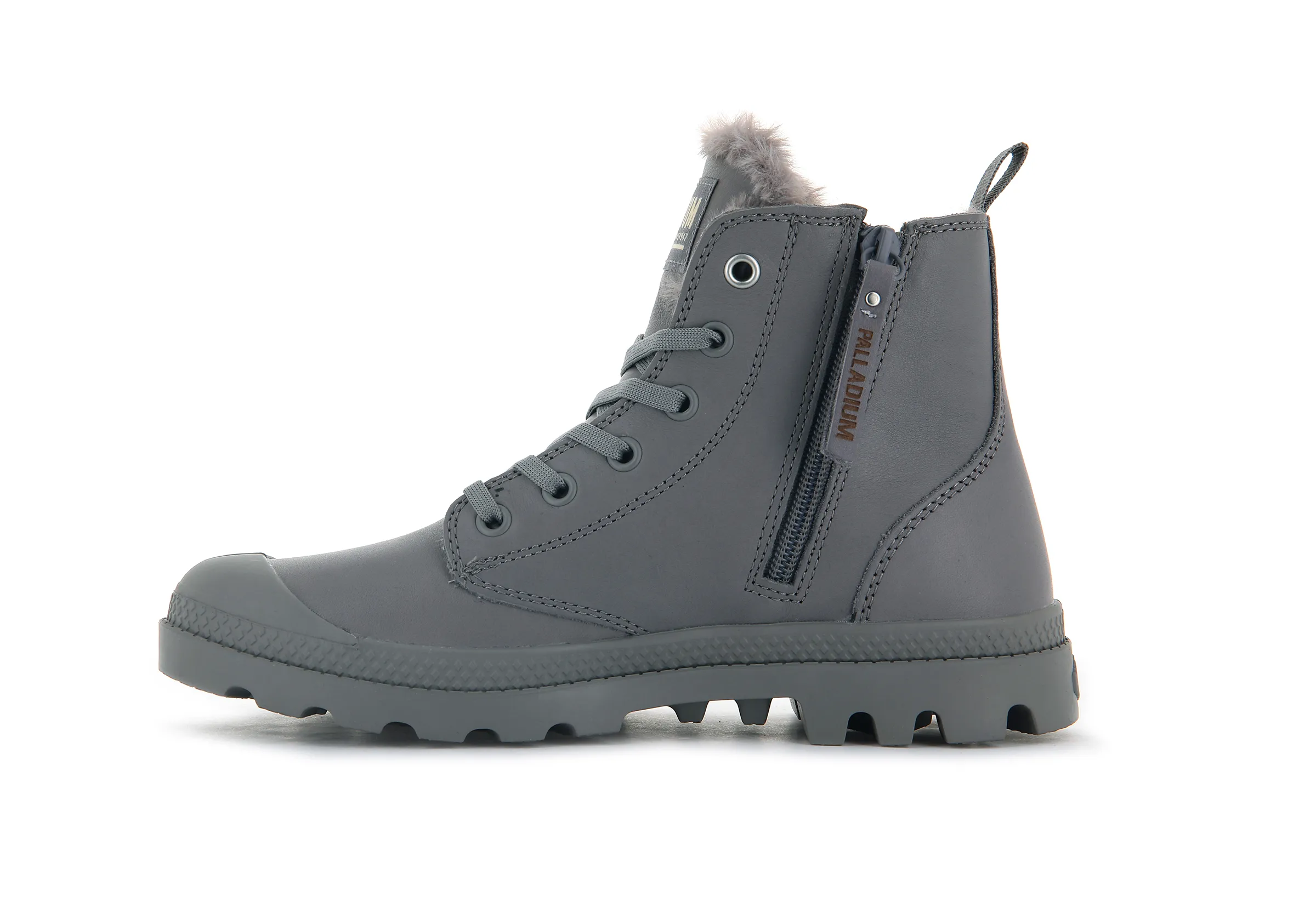 97223-071-M | PAMPA HI ZIP LEATHER S | GRAY FLANNEL sold by Palladium Boots product image thumbnail 4