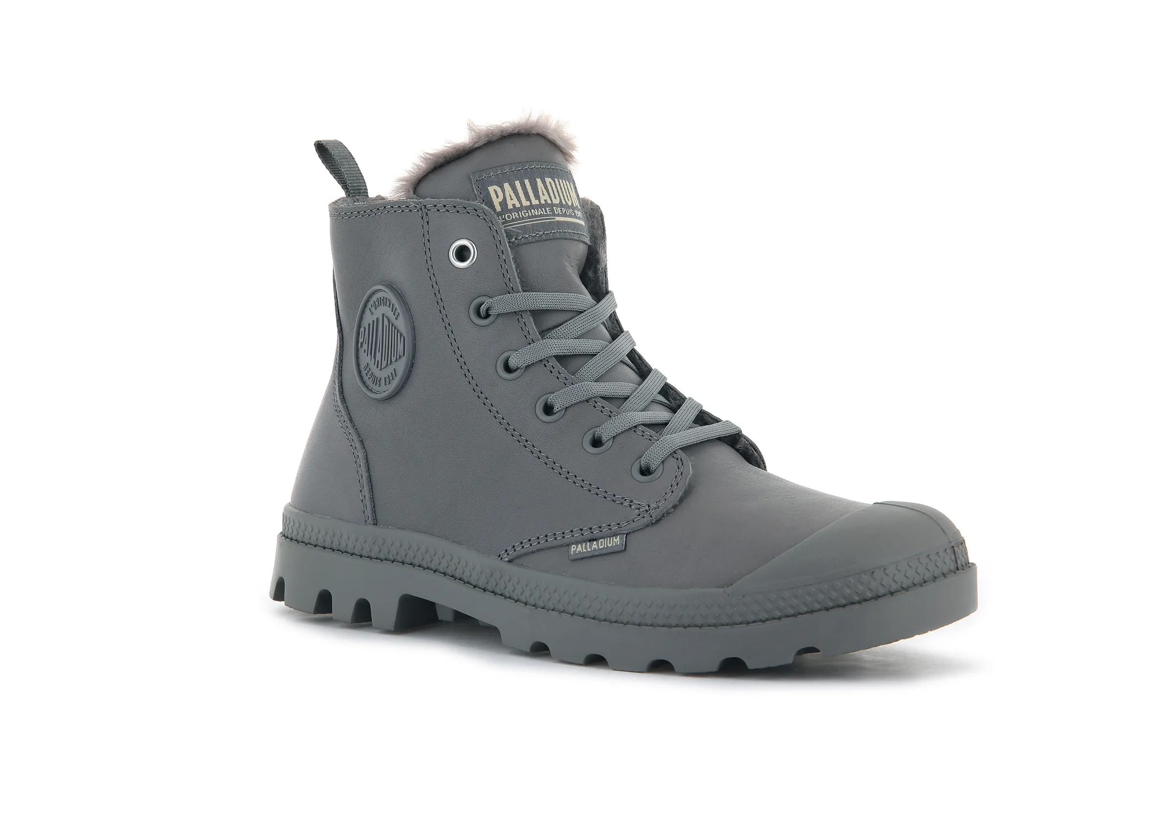 97223-071-M | PAMPA HI ZIP LEATHER S | GRAY FLANNEL sold by Palladium Boots product image thumbnail 2