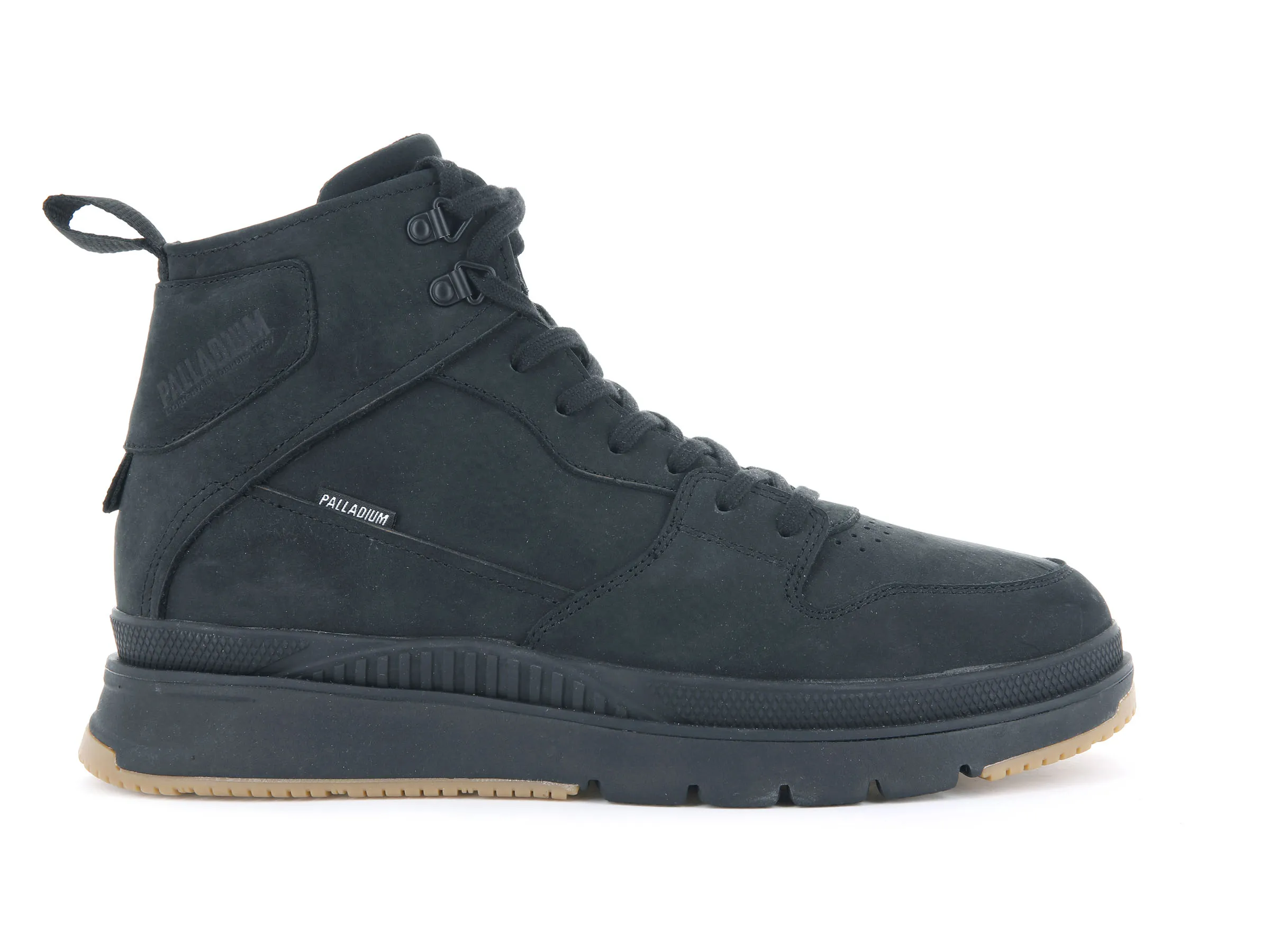 07993-001-M | PALLASIDER HI NUBUCK | BLACK/BLACK sold by Palladium Boots