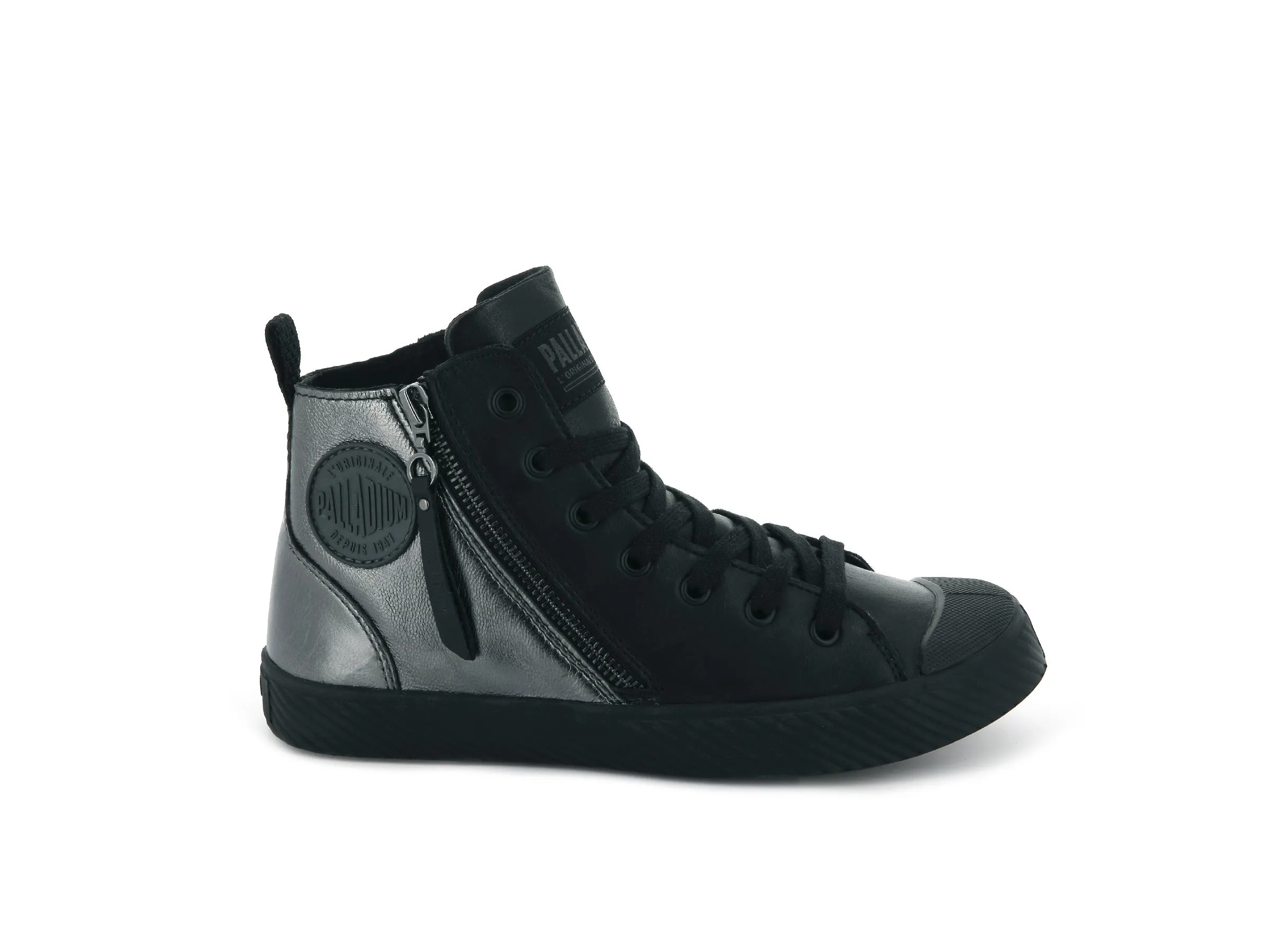 75952-036-M | PALLAPHOENIX Z MTL | BLACK METALLIC/BLACK sold by Palladium Boots