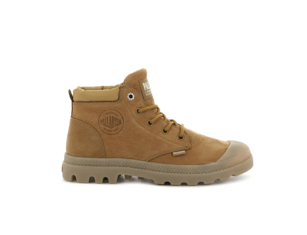 95561-717-M | WOMENS PAMPA LO CUFF LEATHER | AMBER GOLD sold by Palladium Boots