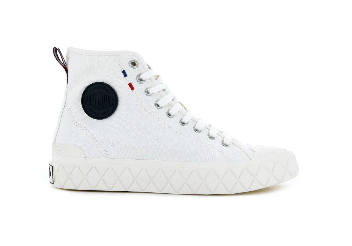 77015-116-M | PALLA ACE CANVAS MID | STAR WHITE sold by Palladium Boots