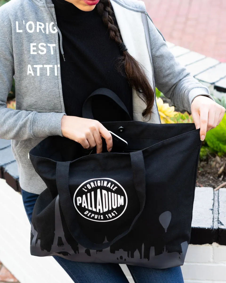 BG056-006 | PARIS TOTE | BLACK/GRAY sold by Palladium Boots