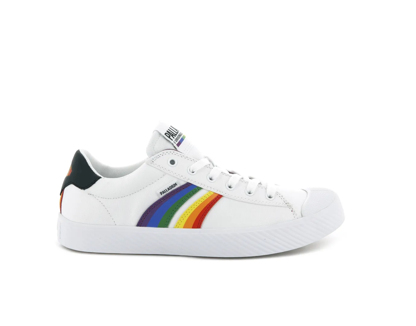 76520-132-M | PALLAPHOENIX PRIDE | WHITE/RAINBOW sold by Palladium Boots