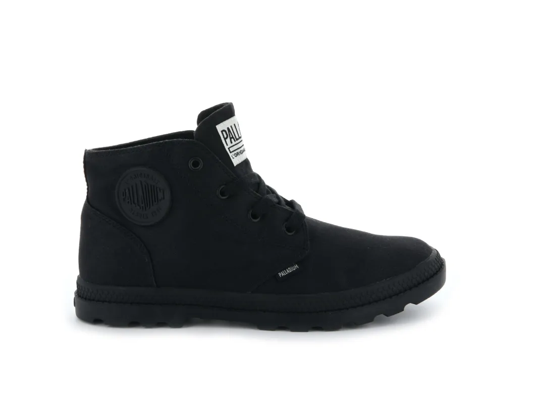 95742-001-M | WOMENS PAMPA FREE CANVAS | BLACK/BLACK sold by Palladium Boots