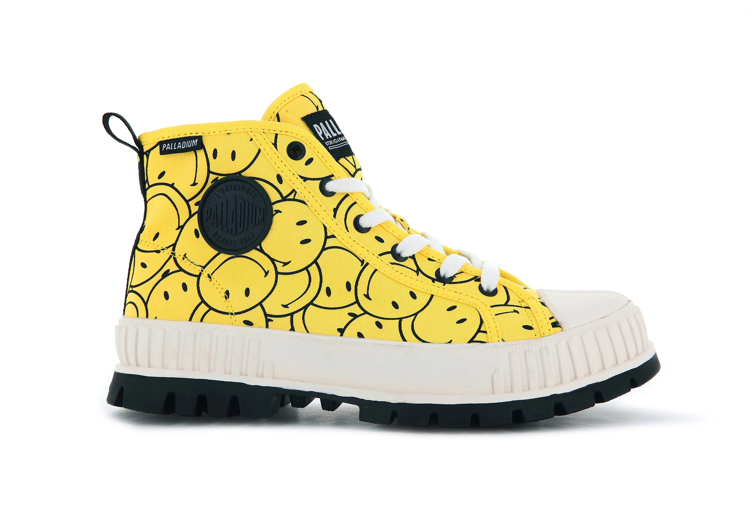 77193-736-M | PALLASHOCK SMILEY AO | BLAZING YELLOW sold by Palladium Boots