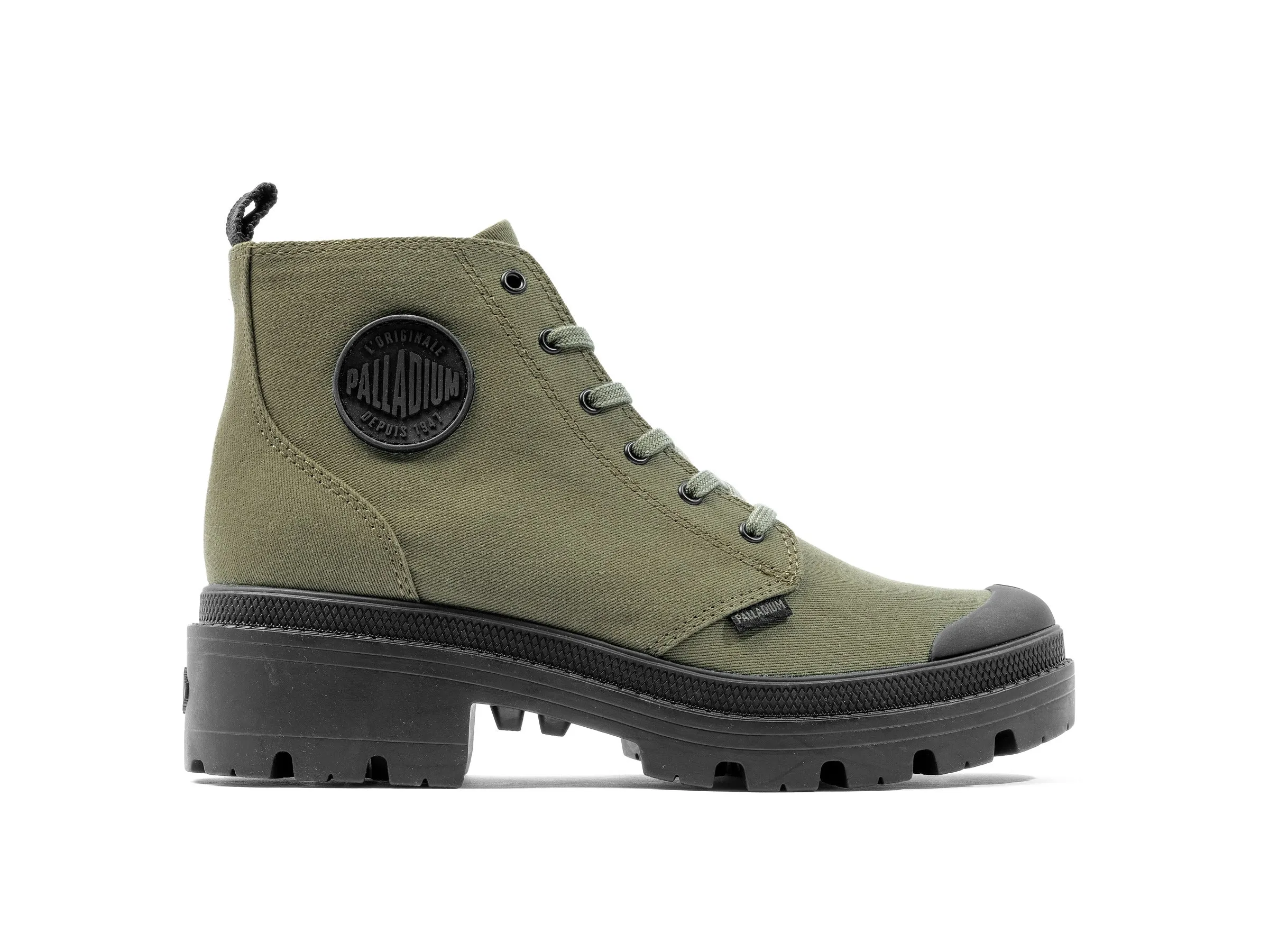 96907-325-M | PALLABASE TWILL | OLIVE NIGHT sold by Palladium Boots