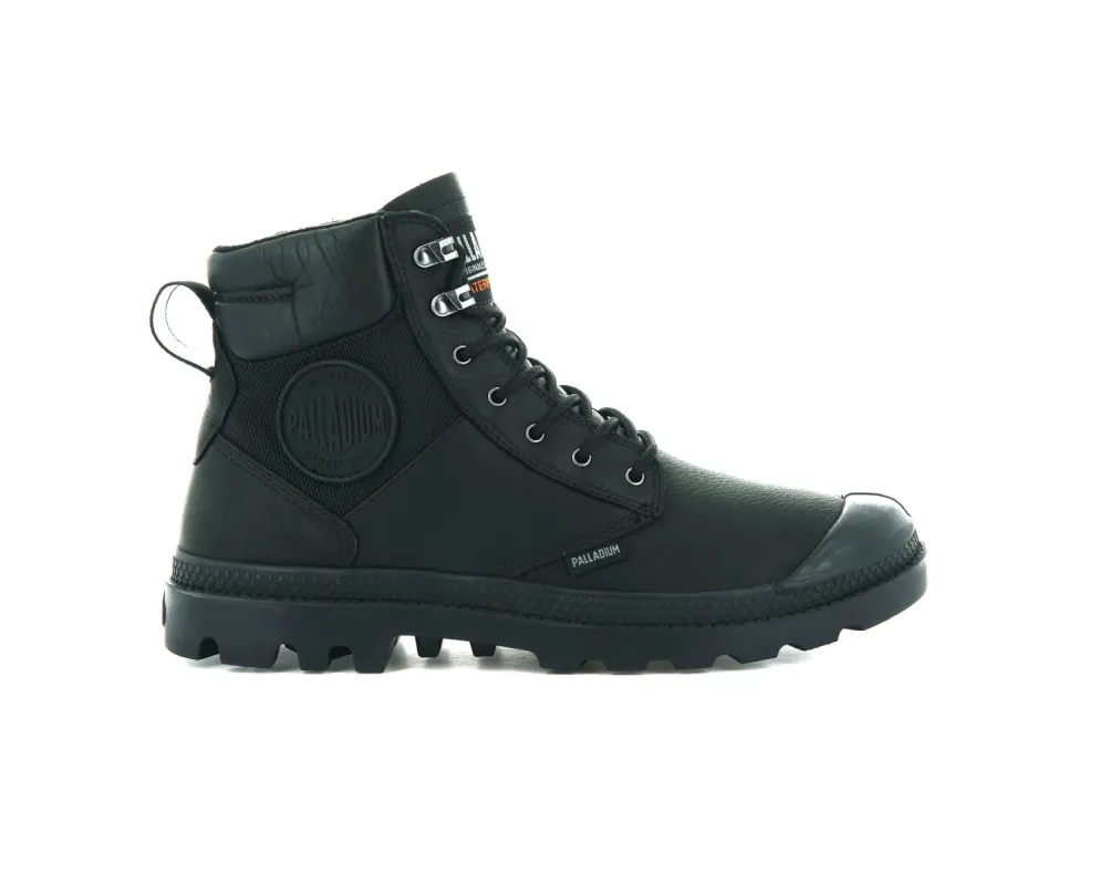 76844-008-M | PAMPA SHIELD WP+ LTH | BLACK/BLACK sold by Palladium Boots
