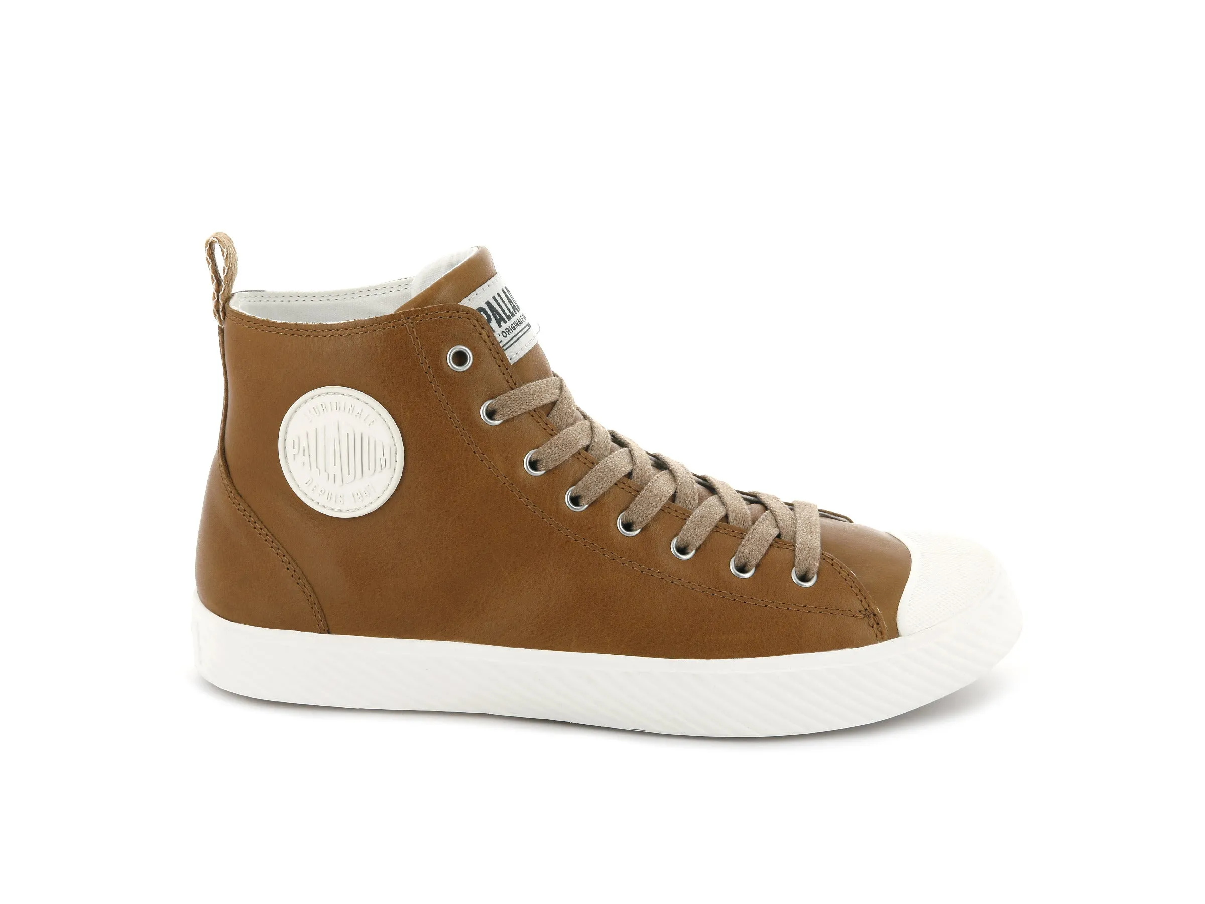 75955-238-M | PALLAPHOENIX MID LEATHER | CATHAY SPICE/MARSHMALLOW sold by Palladium Boots