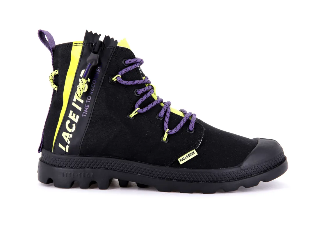 78353-099-M | PAMPA LITE LACE IT | BLACK/WILD LIME sold by Palladium Boots