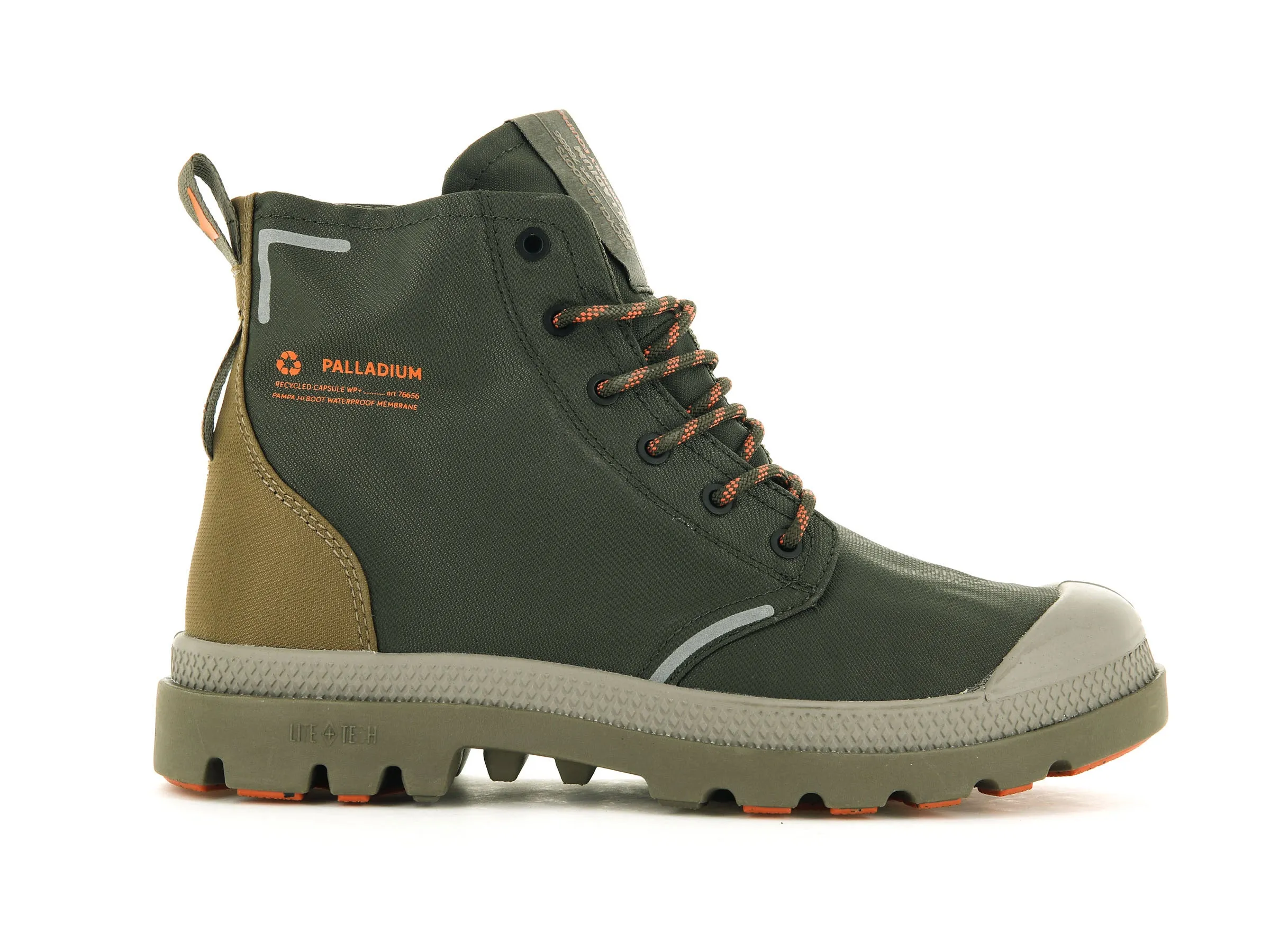 76656-380-M | PAMPA LITE+ RECYCLE WP+ | OLIVE NIGHT / BUTTERNUT sold by Palladium Boots