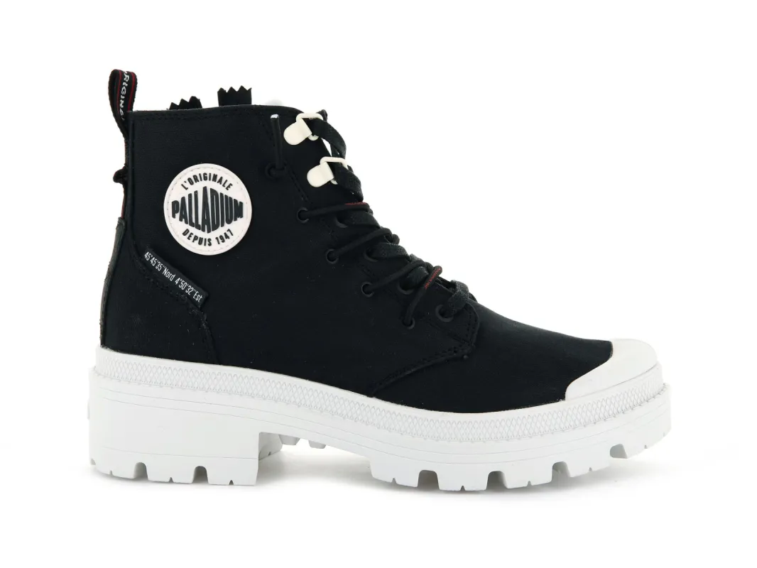 97346-016-M | PALLABASE METRO | BLACK/MARSHMALLOW sold by Palladium Boots