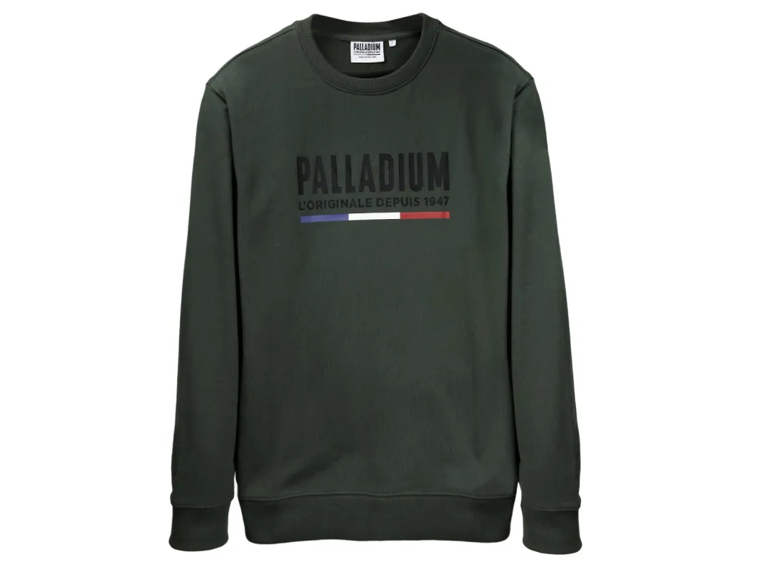 172784-386 | PALLADIUM CREW NECK2 | DARK KAKI sold by Palladium Boots