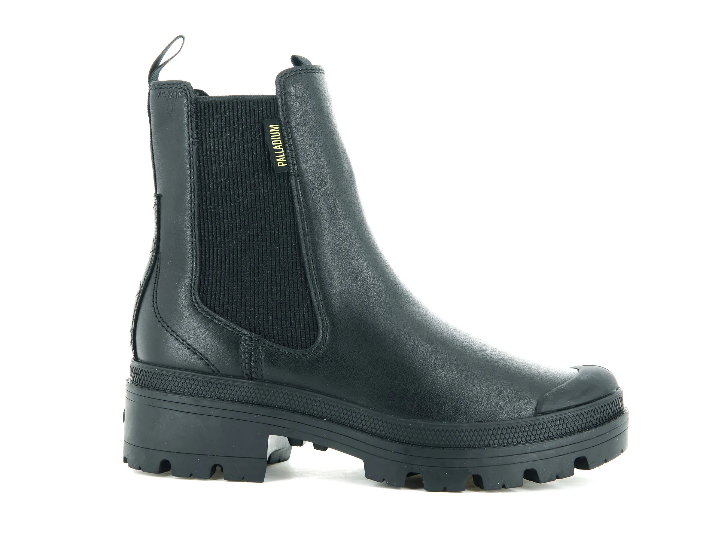 97970-001-M | PALLABASE CHELSEA LEATHER | BLACK/BLACK sold by Palladium Boots
